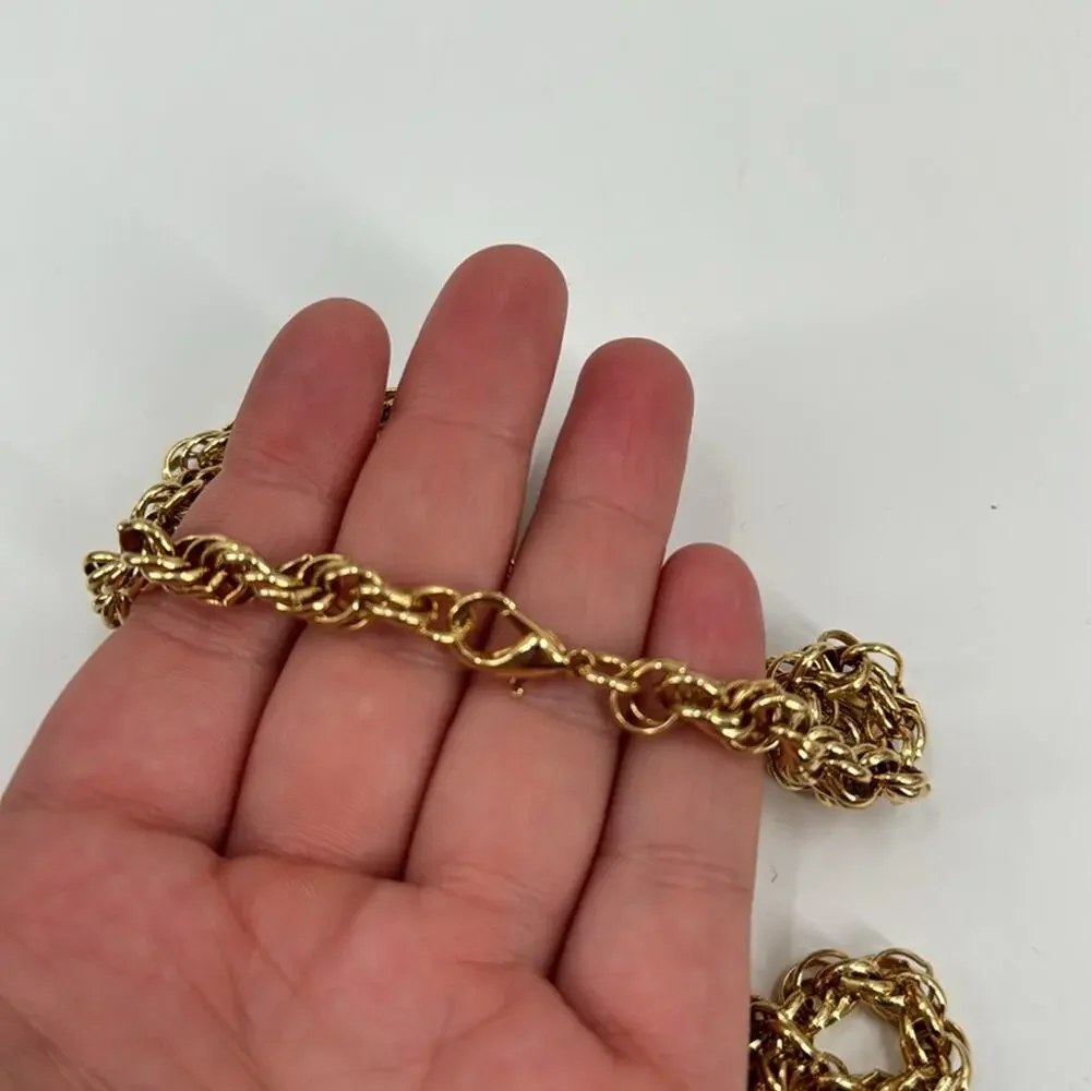 Vintage goldtone twisted chain necklace